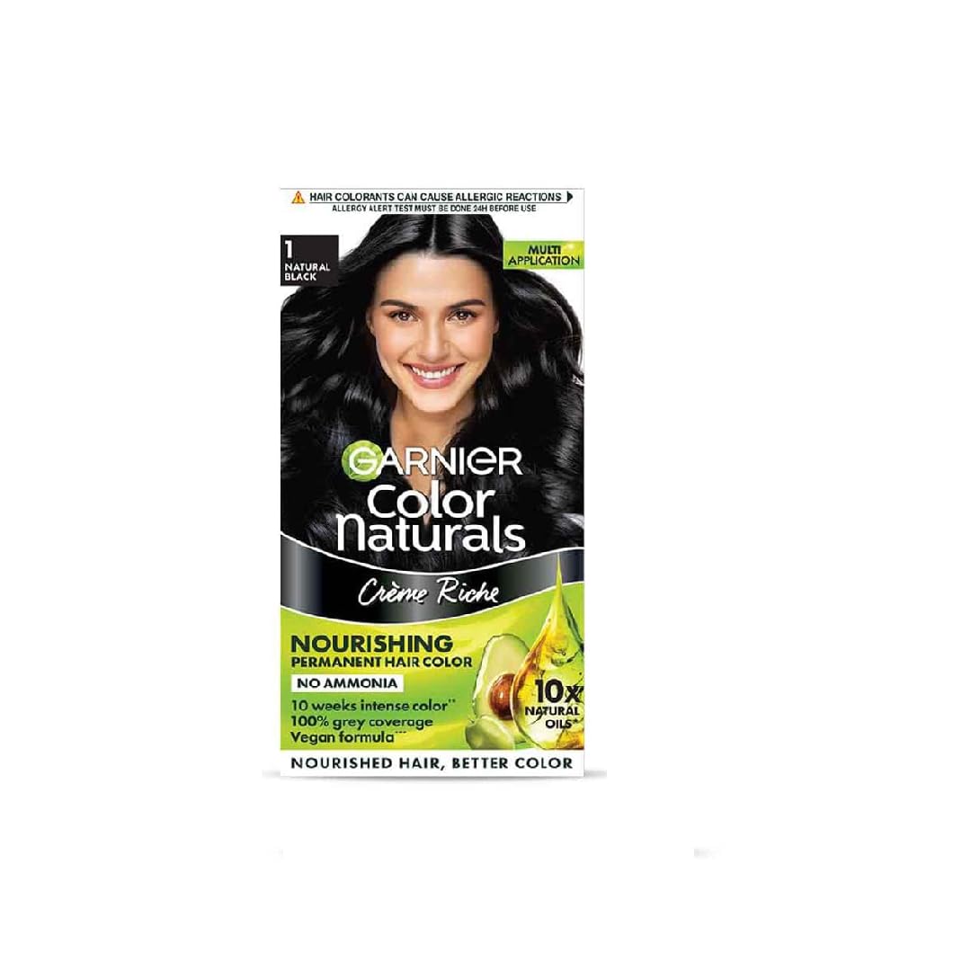Garnier Color Naturals Crème Hair Color – Shade 1 Natural Black | Ammonia Free Hair Dye with 5 Natural Oils | 100% Grey Coverage | Long Lasting Color | 35ml + 30g (Set of 1)-picture-15