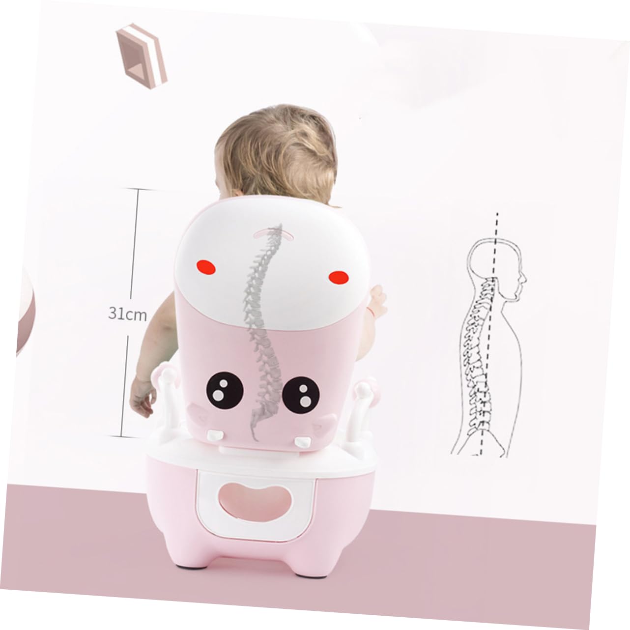 SUPVOX Dorable Boys and Girls' Toilet Training Potty Brush Pp/pu Material Splash-Proof Cartoon Design for Baby Boys and Girls