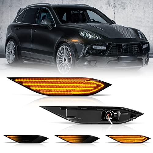OZ-LAMPE Clignotants latéraux LED, Feux de Répétition Latéraux Pour Pors-che 958 Cayenne, Clignotants à LED avec Canbus Sans Erreur