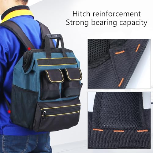 Sac à dos à outils avec sangle réglable et plusieurs poches de rangement - 3