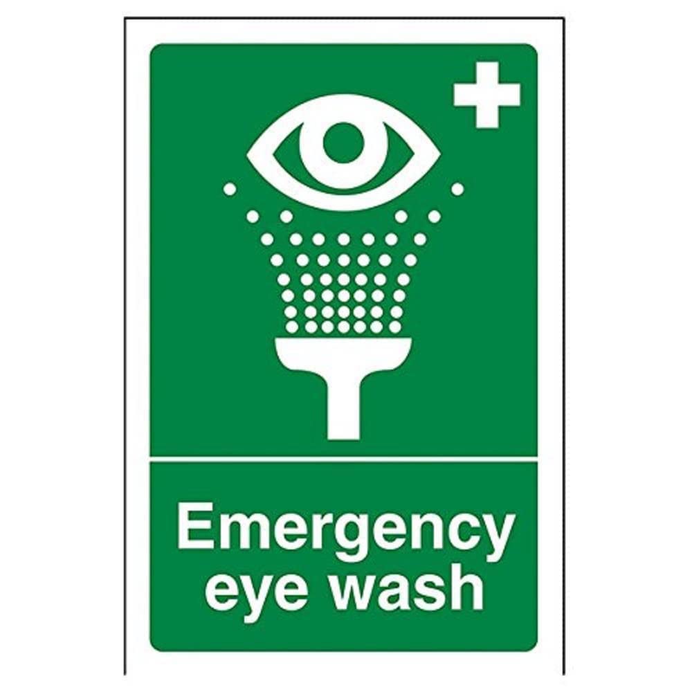 V Safety Emergency Eye Wash Sign - 100mm x 150mm - Self Adhesive Vinyl