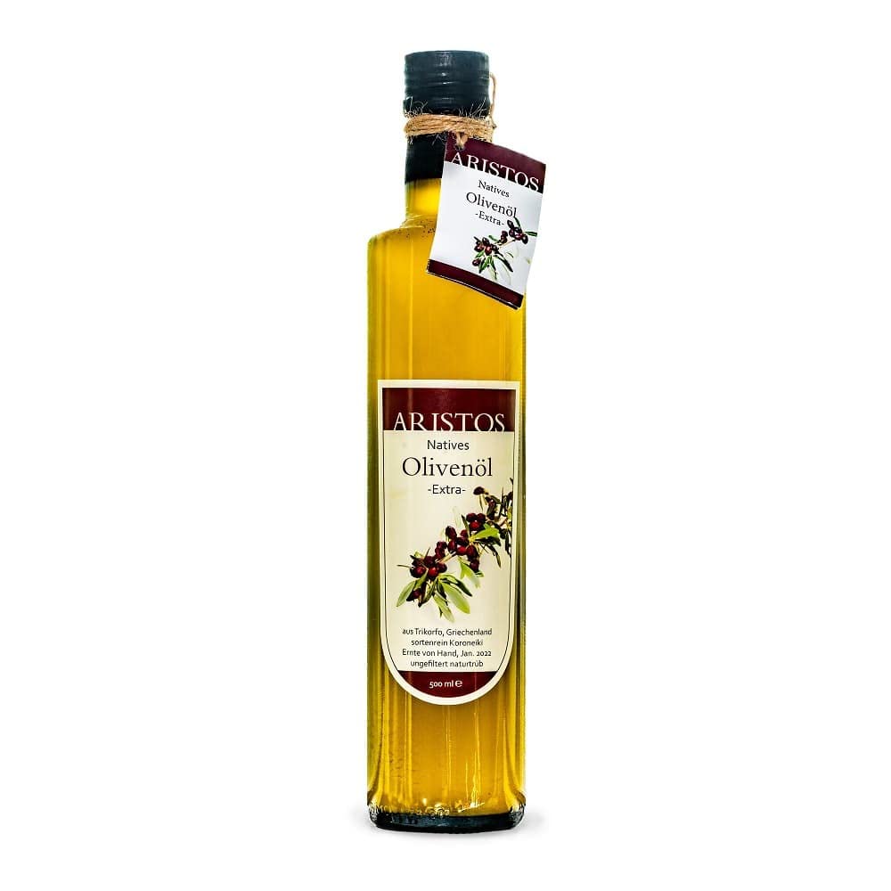 ARISTOS Bio Olivenöl Gourmet Geschenk Set | 500 ml kaltgepresstes extra natives Griechenland + 2x Griechische Tapenade Olivenpaste | 3tlg Geschenk-Set Oster Geschenk