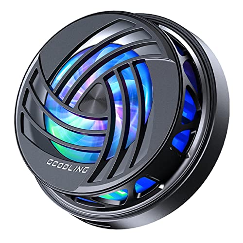 adawd Handy Kühler - Tragbarer Handy-Kühler für tragbare Telefone, geräuscharm, RGB-Umgebungslicht, Schwarz Cover