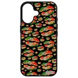 utaupia Cover in silicone per iPhone 16 con bocca, nero, per smartphone economici da 256 GB, in alluminio, bocca, colore bacio da donna, motivo: amore, fantasia verde