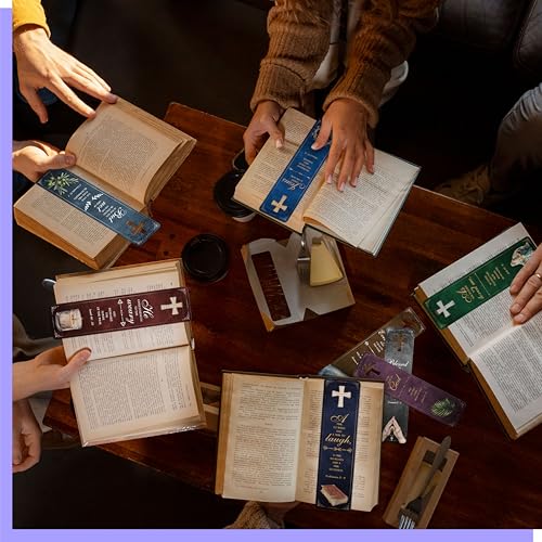 120 PCS Bible Bookmarks, 30 Designs with Hollow Cross Double Sided Printing Bookmarks, Christian Motivational Bookmarks for Women, Men, Church, Book Lovers (2.4” x 6.1”) - Thumbnail 6
