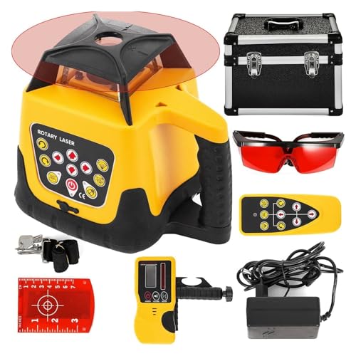 Rechargeable 360° Rotary Red Laser Level - Self-Leveling Automatic Laser Level for Vertical & Horizontal Cross Line, 500M/1640ft Range