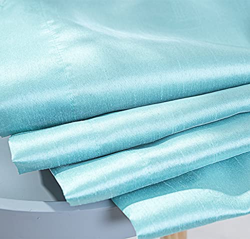Image of GYROHOME Faux Silk Blackout Curtains, Fully Lined Solid Color Window Treatment Drapes for Bedroom and Living Room Thermal Insulated Grommet Top Room Darkening Drapes, (Aqua Blue,66x90inch, 2 Panels)