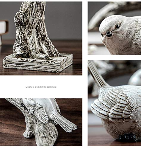 Statue décorative d'oiseau sur branche en résine pour salon - 2