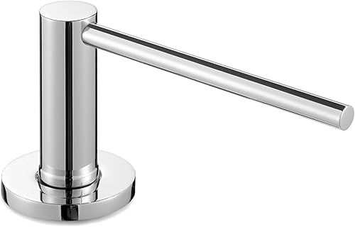 Miniatura 10 de Dispensador de jabón para fregadero de cocina con boquilla larga para encimera de granito y cuarzo, acabado de acero inoxidable de níquel cepillado,