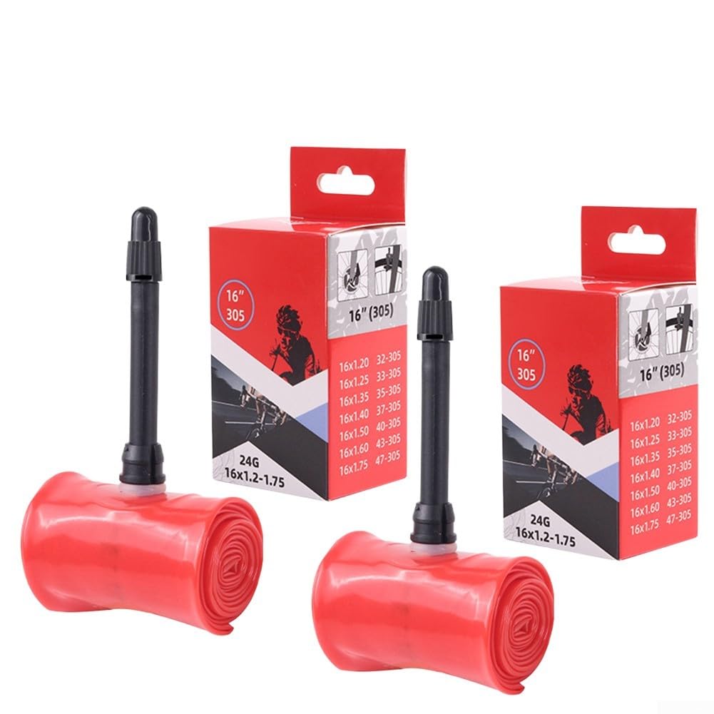 Nexbrill 2PCS For TPU 16 Inches Inner Tube for Presta Valve 45mm Lightweight and Compact Bicycle Tire Replacement ((305 1.2-1.75) 45mm)