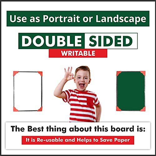 Image of YAJNAS 8x11 Inch Non-Magnetic Double Sided White Board and Chalk Board Both Side Writing Boards (Pack of 1)