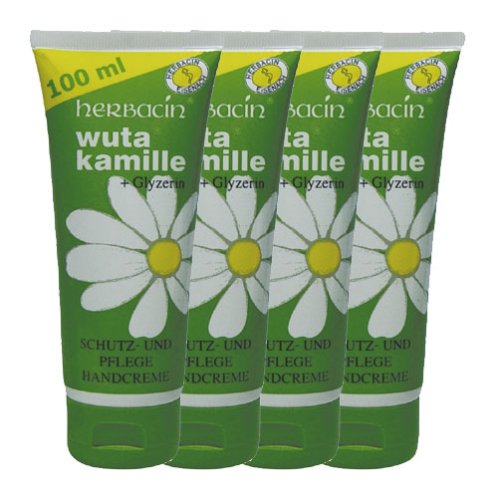Herbacin Wuta Kamille Hand Cream Tube 100 ml Pack of 4