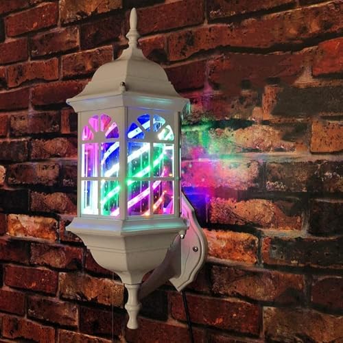 Luces LED solares de seguridad for exteriores, luces solares for vallas, luces for postes de barbero for exteriores, postes de barbero LED, estilo retro giratorio de 49 cm/19,2 pulgadas for interiores
