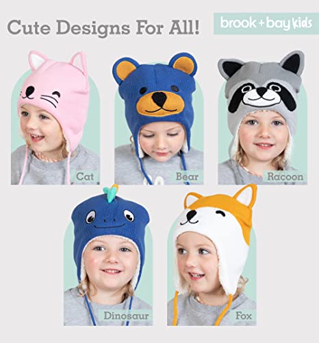 Baby Animal Sherpa Lined Hats For Winter - Toddler Animal Ear Hat, Baby Hat Animal Ears, Winter Cat Hat For Kids,Baby Girl & Boy #TOP6