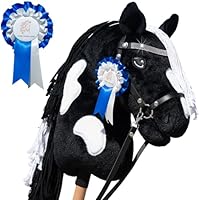 Hobby Horse A3 Black Diamond Pie with Sparkling Net - Black and White Stick Horse with Flood in Children and Teens