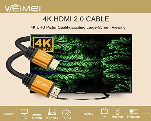 125 Feet 4K Hdmi Cable 2.0 Weimei Hdmi Cord 125Ft With Ic Booster Support 4K@60Hz Uhd 2160P Ethernet 3D Arc With Gold-Plated Connector And Bare Copper Conductor (From 6Ft To 125 Ft For Choices) #TOP2