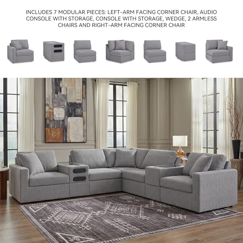 Image of Signature Design by Ashley 7-Piece Modular Sectional Sofa with Audio