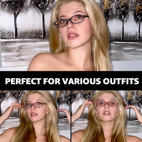 Image of TJUTR Office-Siren Bayonetta Glasses, Blue Light Computer Glasses for Women, Y2K Small Rectangle Frame Eyewear Anti Eyestrain