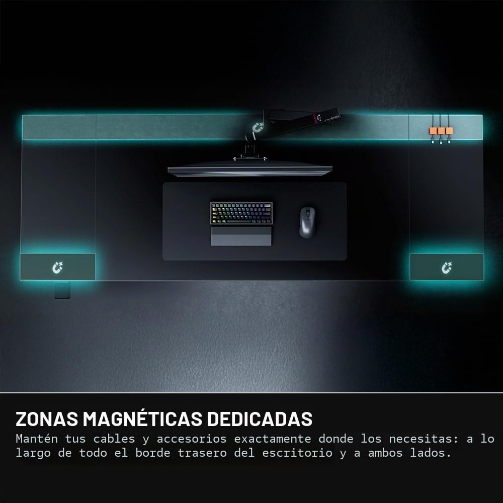 Secretlab Magnus EVO XL Escritorio Elevable Eléctrico, Extra Grande, Negro | Gestión de cables magnética, Columna de alimentación integrada, Bandeja de cables, Escritorio Gaming, Ergonómico