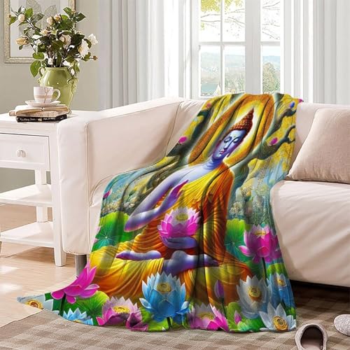Couverture microfibre Bouddha 3D jeté de lit luxe 180x200cm - 4