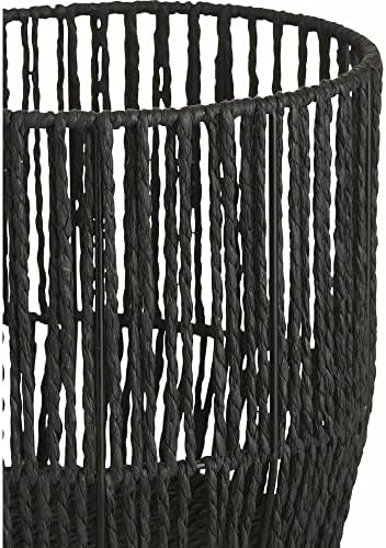 wilko 3 Piece Black Round Paper Rope Baskets Set, Includes Small, Medium and Large Paper Rope Baskets, Easy to Clean