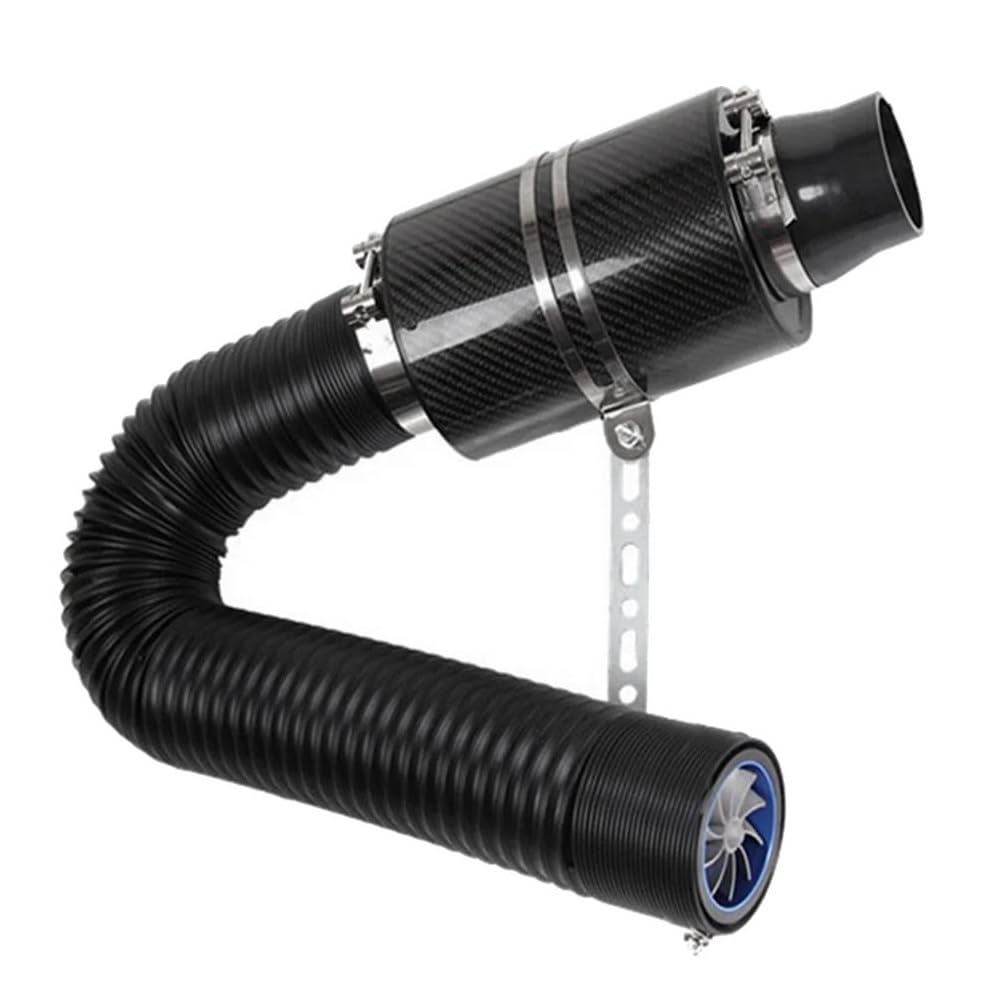 Filtro Aria Flusso Filtro Aria 3" Airbox Sport Tubo Flessibile Induzione Aspirazione Fredda Set Universale Con Ventola Tutte Auto