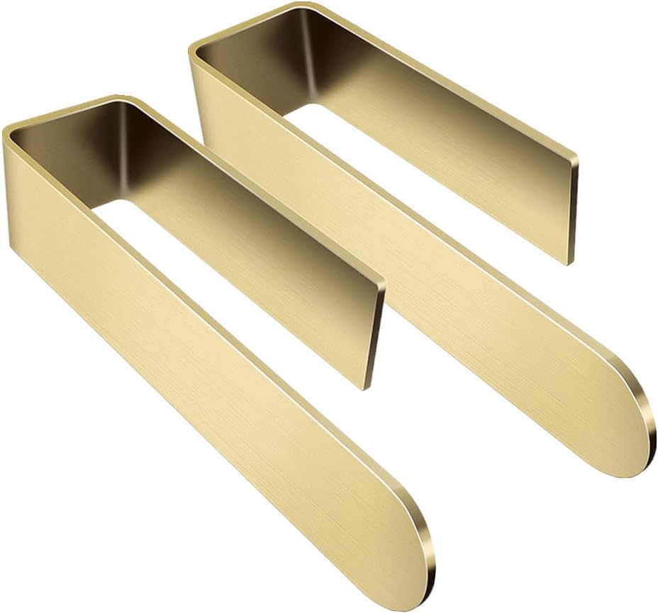 szhdxsy 2pcs Towel Holder SUS 304 Stainless Steel Towel Rod, Self Adhesive Towel Holder Towel Rod Towel Rack for Bathroom,Kitchen (Golden)