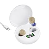 Rechargeable Hearing Aids for Seniors with Hearing Loss,Digital Hearing aid with Smart Noise Reduction chip,Clear Sound Quality and Comfortable Wearing,Battery level display,Super-Mini, Auto-On/Off