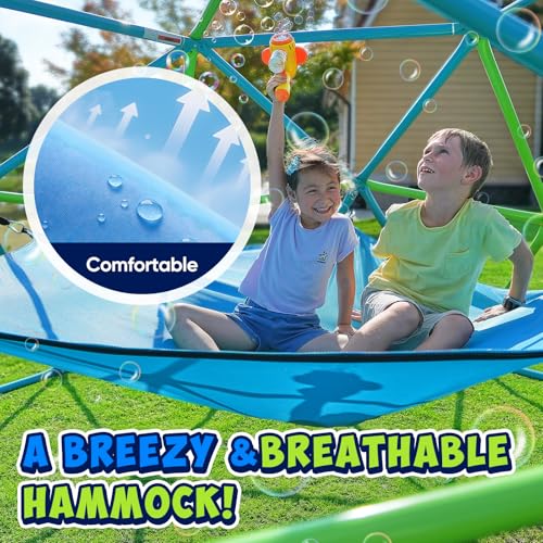 Image of Zupapa Climbing Dome with Hammock, Supports up to 1200lbs Jungle Gym,10FT Dome Climber with Hammock for Kids 3 to 10 Outdoor Play Equipment