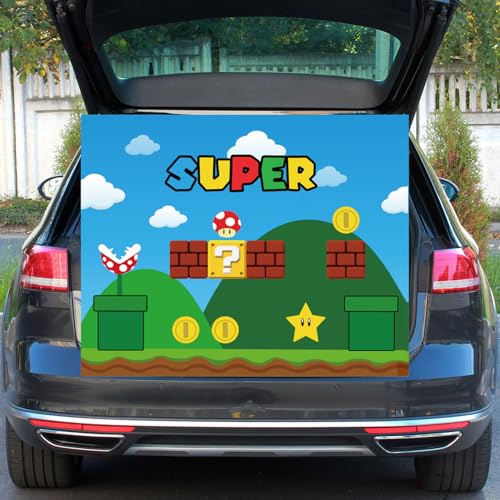 Halloween trunk or treat car decorations Halloween garage door decorations cartoon trunk or treat...