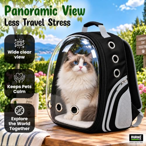 Image of Buraq Pets Astronaut Pro Pet Carrier Backpack for Cats & Puppies