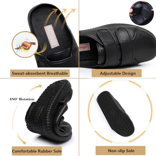 bumuam Diabetic Slippers for Women Extra Wide, Lymphedema Shoes, Edema Shoes for Swollen Feet, Indoor and Outdoor Diabetic Slippers for Women4