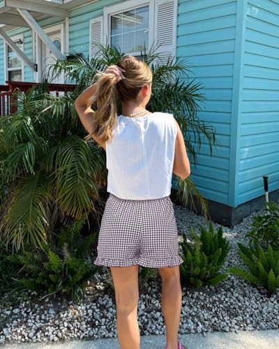 Image of Boxer Shorts for Women Pajama Gingham Shorts Casual Lounge Sleep Plaid Y2K Beach Bottoms for 2026 Summer