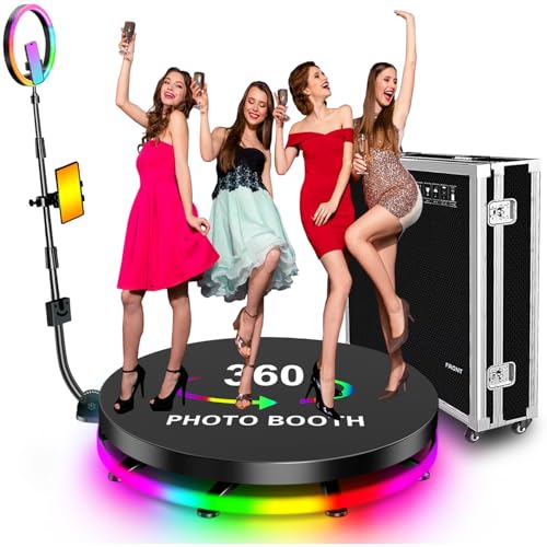 Macchina fotografica 360, 80 cm Pro 360 Photo Booth con telecomando, anello di luce RGB, logo personalizzato gratuito, custodia di volo per 1-4 persone (80 cm) Macchina fotografica 360, 80 cm Pro 360 Photo Booth con telecomando, anello di luce RGB, logo personalizzato gratuito, custodia di volo per 1-4 persone (80 cm)