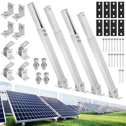 M METERXITY 2 Sets Adjustable Solar Panel Tilts Mount Brackets Aluminum Alloy Mounting Brackets Kit...