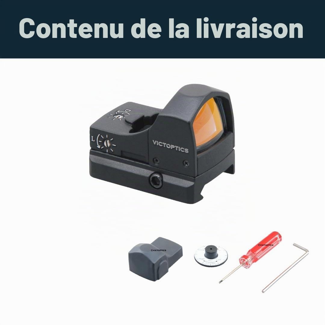 Vector Optics Victoptics V3 1x22 Sphinx Rotpunkt Visière pour sport, airsoft et chasse, fusil à air, visière cible, visière réfléchissante, point rouge