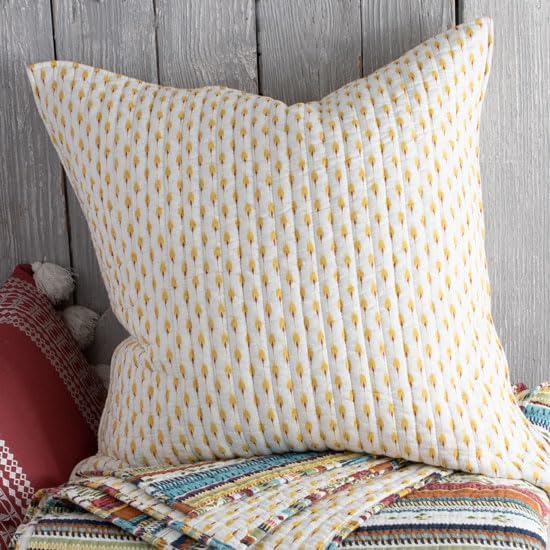 Wyeth (Sham)-Euro Sham -Western Stripe -Yellow Orange -Sham Size (26x26in.) -Cotton
