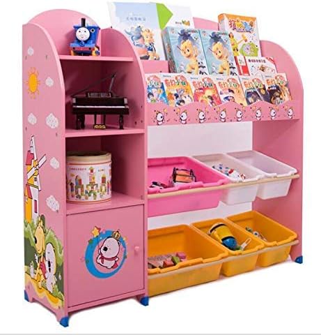 sz5cgjmy ® Kids Children Bookcase book shelving Toy Storage Play Oragnizer Boxes Display cabinet playroom Bedroom Children's Furniture (Beige)