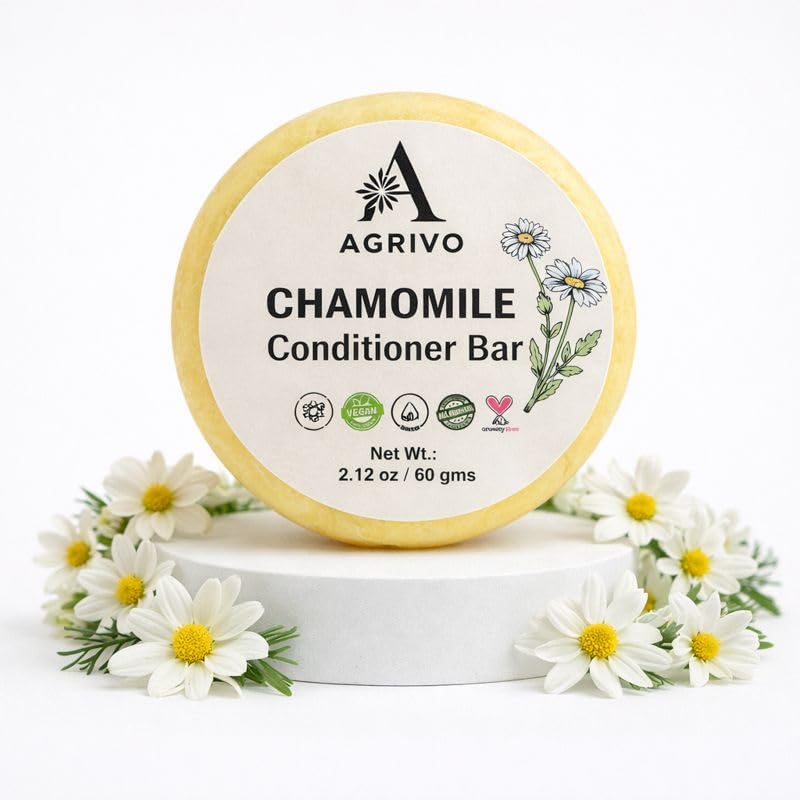 Image of Chamomile Conditioner Bar (2.12oZ) - Strengthen & Volumize All Hair Types Anti-Dandruff Conditioner Bar for Women Men Natural Ingredients Conditioner for Dry Hair