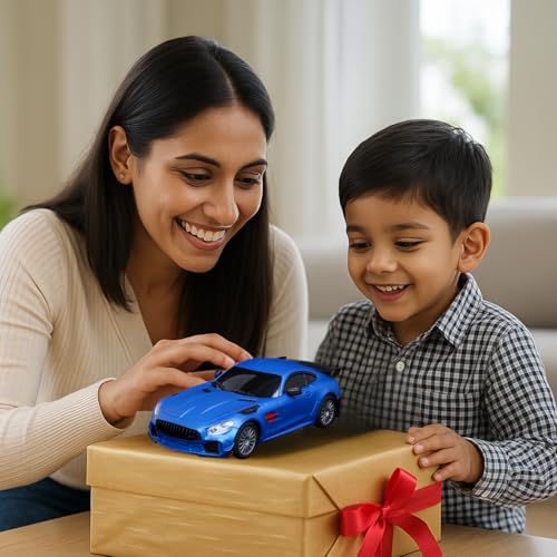 Image of RC Car for Kids | High-Speed Remote Control Car | Rechargeable Lithium Battery | Type-C Charging | LED Headlights | Blue