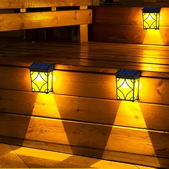 CALANDIS Solar Fence Light Outdoor Solar Deck Lights for Pathway Front Door Step
