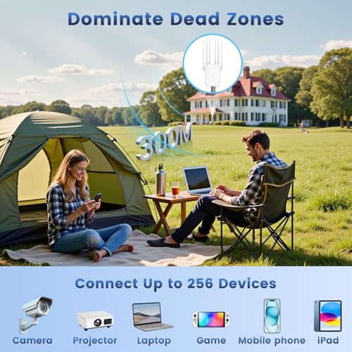 Image of AX1800 Outdoor WiFi 6 Extender, Long Range Outdoor WiFi Extender Signal Booster, IP65 Weatherproof Outdoor Wireless Access Point with PoE, Gigabit Ports for Garage, Farm, Yard, RV, Starlink