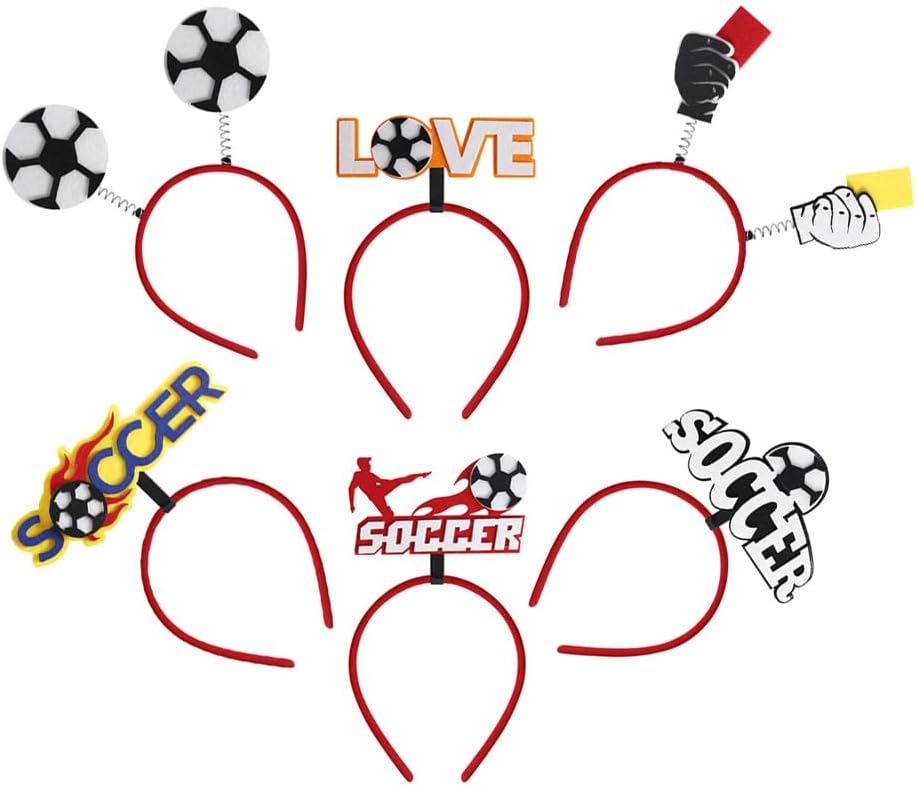 SHERCHPRY 18 Pieces Themed Headbands, Soccer Hoops for Parties, Accessories for Sporting Events and Soccer Celebrations