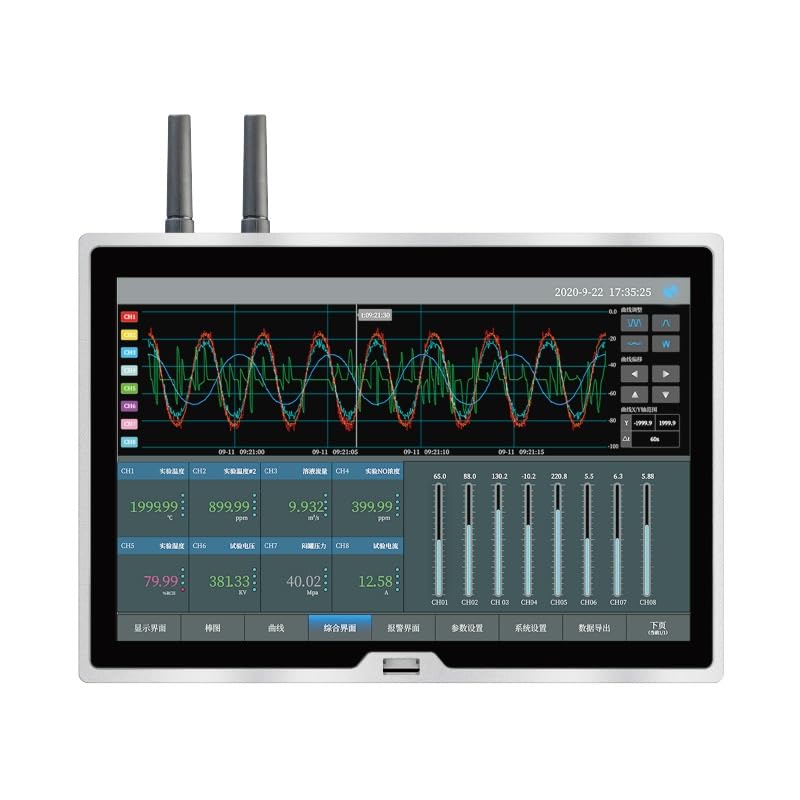 Industrial Wireless Data Recorder, 10-inch Touchscreen Input Paperless Data Logger for Temperature, Humidity & Multi-Signal Data Acquisition