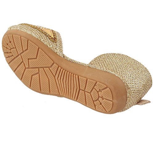 Generation Y Kids Girls Flats Sandals Peep Toe Buckle Strap Glitter Dress Shoes GY-KS-IVY-023