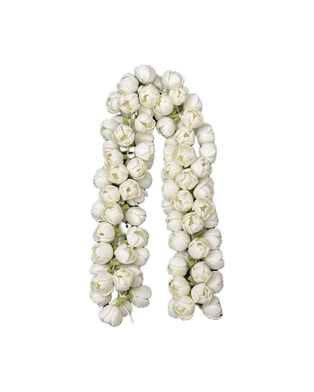 Handmade Foam Jasmine Flower String by Hairy Fairy Things – Realistic Foam Jasmine flowers for Women & Girls | Traditional White Bun & Braid Accessory for Weddings, Dance and festivals( 16 inch - 1 mozham )-image-47