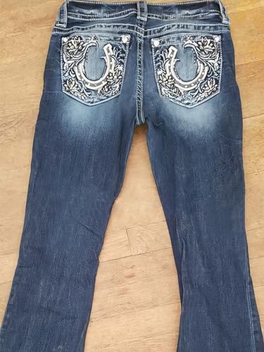 Flamingals Boot Cut Jeans for Women Stretchy Trendy Embroidered Tummy Control Butt Lifting Flare Denim Jeans4