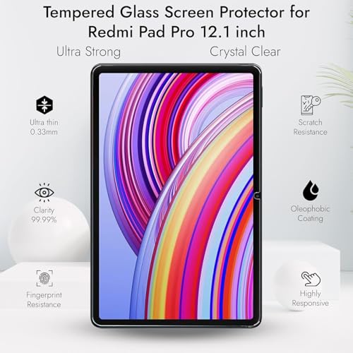 Image of COVER CAPITAL Tempered Glass Guard For Xiaomi Redmi Pad 2 Pro 5G / Redmi Pad Pro 5G 12.1 inch Tempered Glass