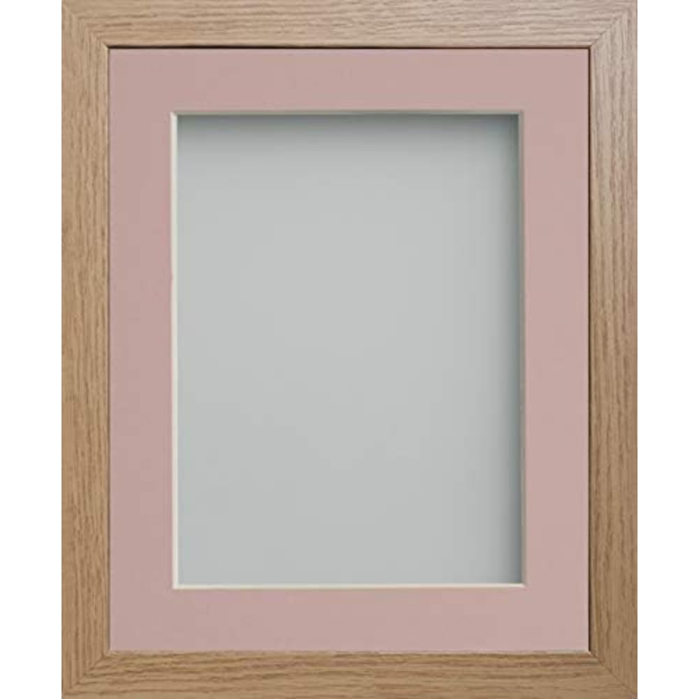 Frame Company Allington Range Beech Picture Photo Frame with Pink Mount Mount, A4 for pic size 10x6' * Choice of Sizes* Fitted with Glass