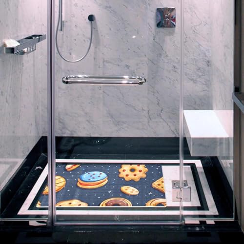 Tapete de bañera extralargo Galaxy Sweet Cookies de PVC lavable 7